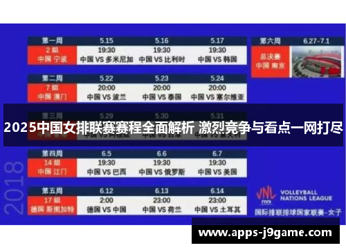 2025中国女排联赛赛程全面解析 激烈竞争与看点一网打尽
